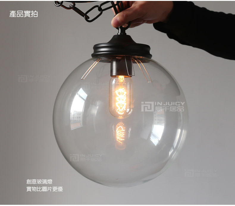 25cm rh loft american industries glass ball droplight edison cafe bar coffee shop store club