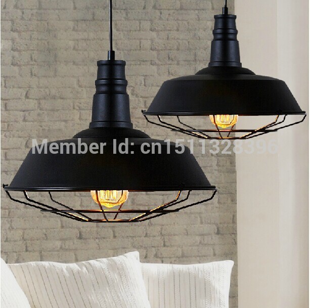 26cm edison vintage industrial black/rust pendant hanging lights for cafe bar hall club store gallery balcony dining room decor