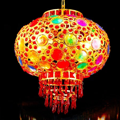 30cm chinese lantern festive wedding handmade crystal beads 360 rotating balcony droplight ceiling lamp party wedding light