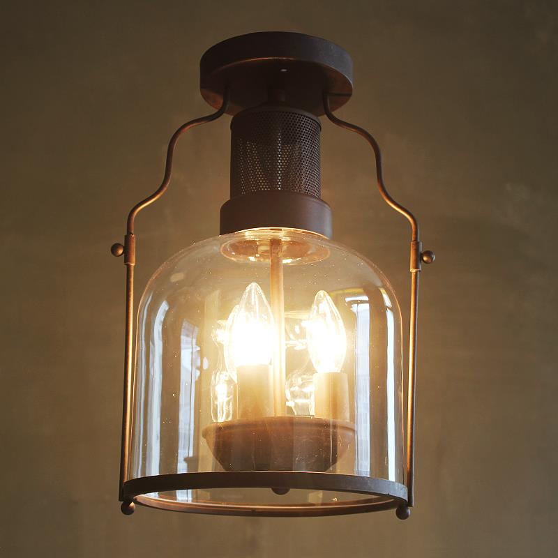 american industrial loft retro glass bottle cystal ceiling light aisle lamp cafe bar dining room store restaurant