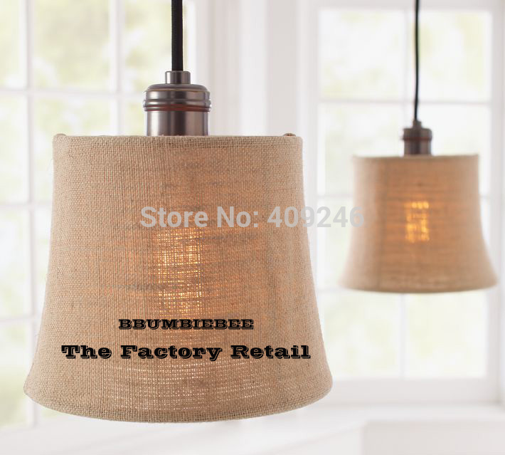 american village style linen art round copper lamp holder pendant lamp for dining room