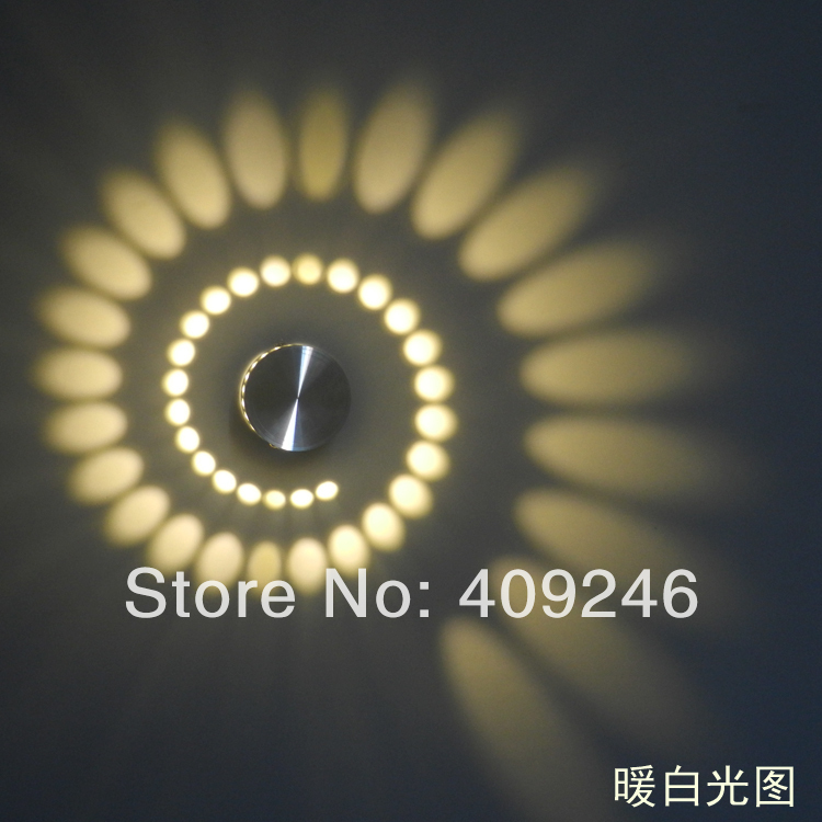 bright round circle colorful 1x3w led wall indoor hall cabinet fixture lighting bulb background lamp ktv bar ceiling lobby