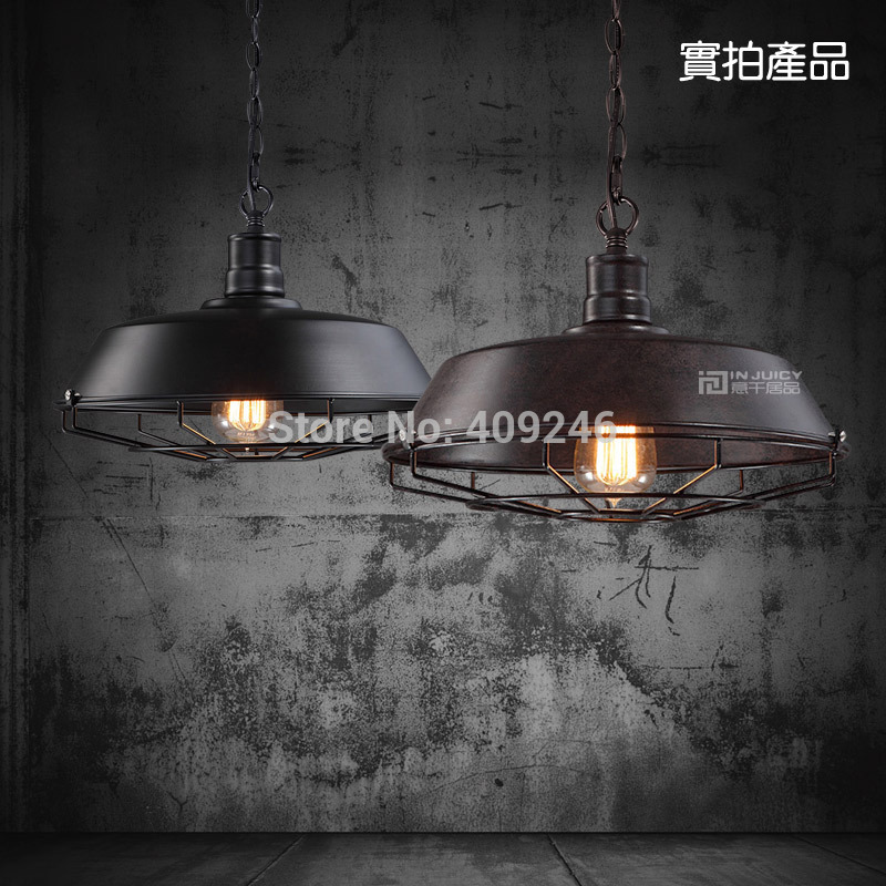 c3pcs/lot 36cm iron loft american industrial chandelier bedroom edison retro restaurant bar black rusty ceiling lamp coffee shop