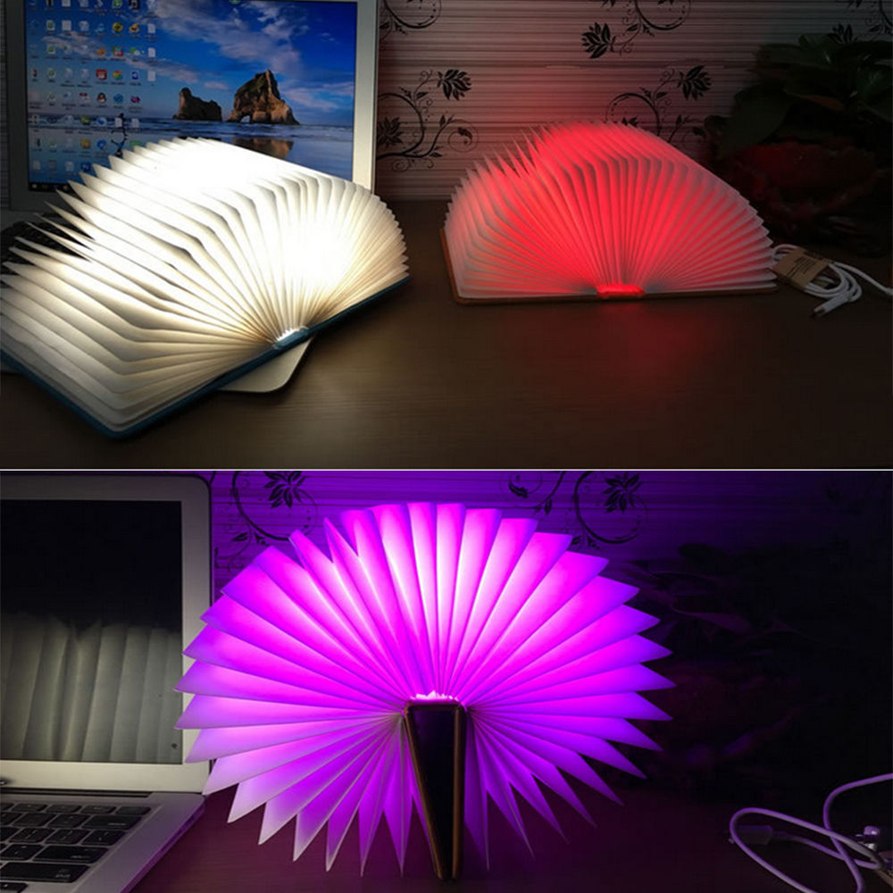 creative 5 colors led booklight style folding lamp children reading study room home decor usb rechargeable gift new