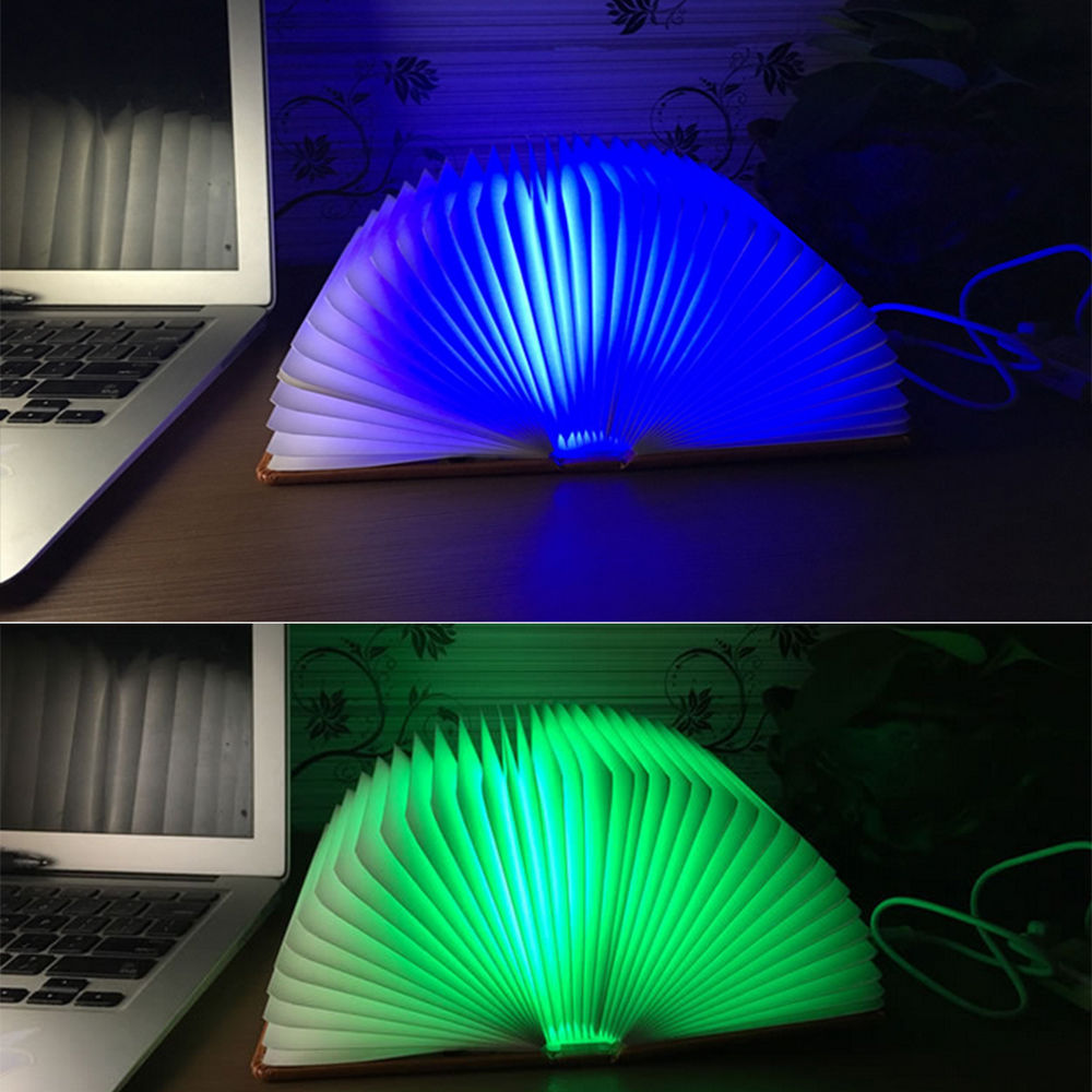 creative 5 colors led booklight style folding lamp children reading study room home decor usb rechargeable gift new