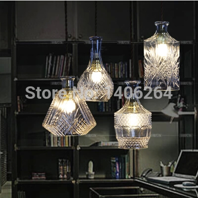 creative luxuriant hand-cut glass simulacra winebottle decoration droplight(1-light) cafe bar coffee shop hall club store