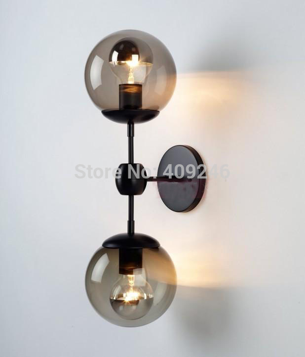 edison double glass ball village loft industrial retro mirror wall lamp e27 lighting for cafe bar hall dining room coffee shop