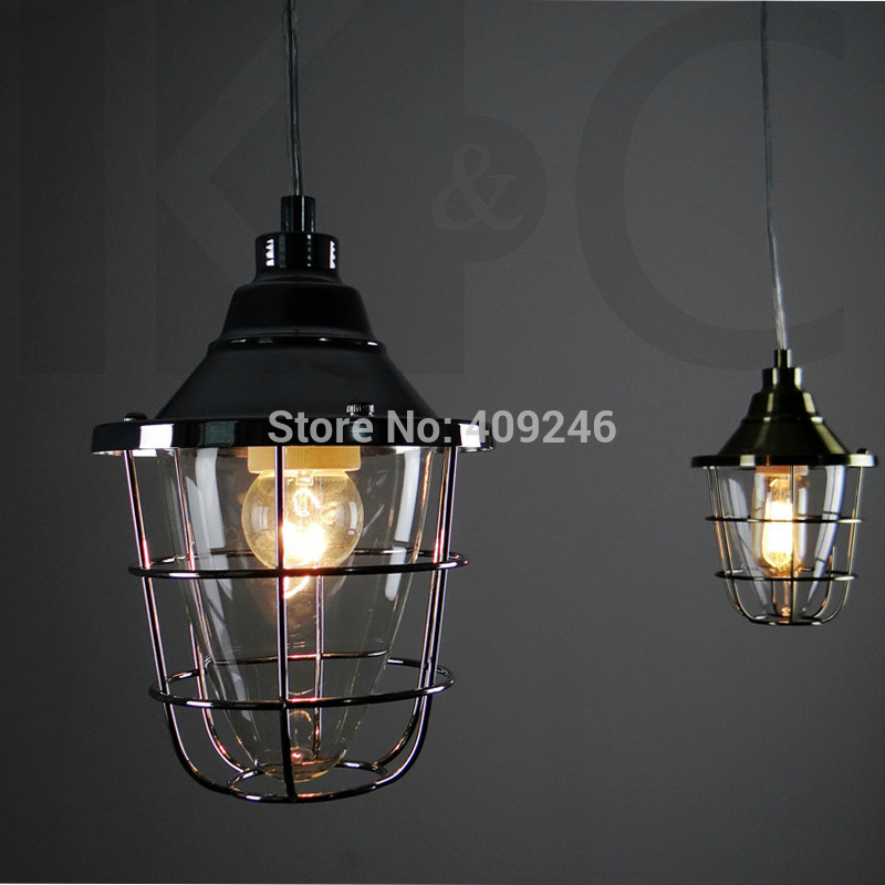 edison fashion single cage pendant light glass wrought iron industry cafe bar home decor lighting hall coffee shop balcony