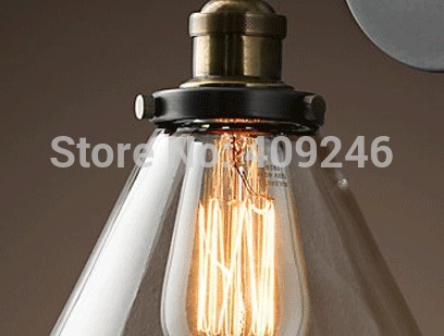 edison vintage style transparency crystal glass light loft industrial wall lamp cafe bar