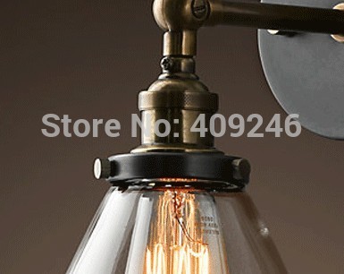 edison vintage style transparency crystal glass light loft industrial wall lamp cafe bar