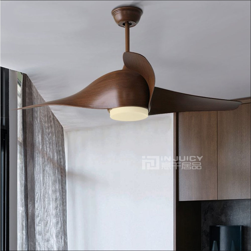 european edison vintage electric fan droplight remote control spiral flabellum led ceiling lamp bedroom cafe bar pendant light