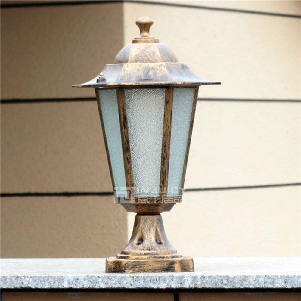 european retro villa led iron glassloft corridor waterproof outdoor pillar chapiter lighting lamp lights home decor gift new