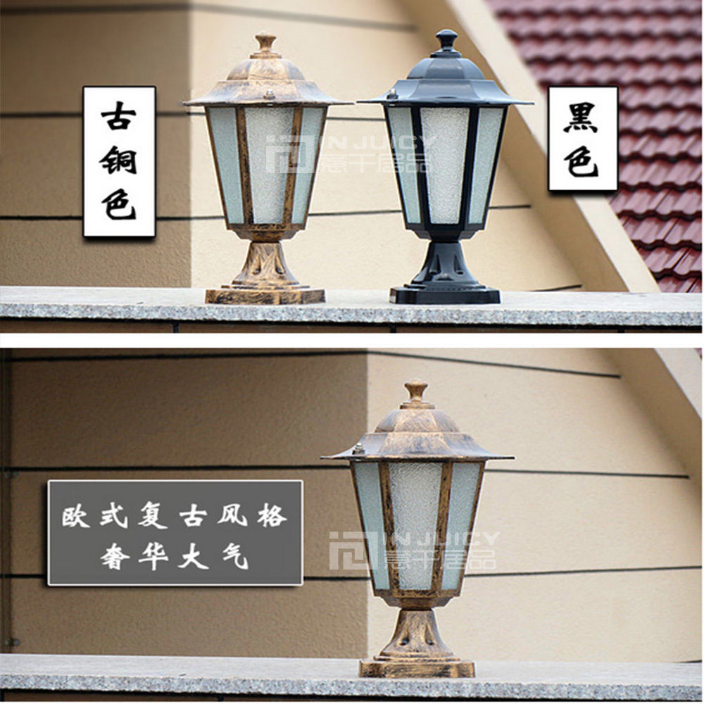 european retro villa led iron glassloft corridor waterproof outdoor pillar chapiter lighting lamp lights home decor gift new