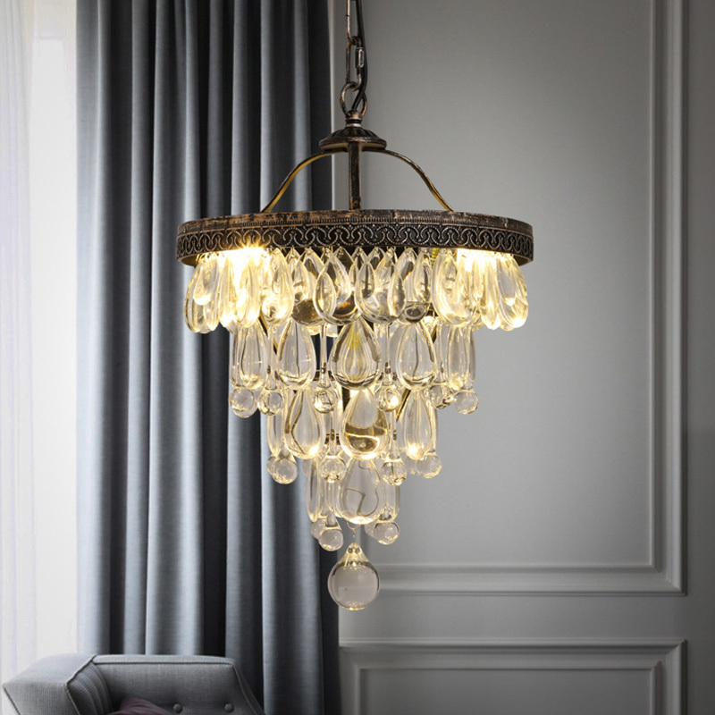 industrial vintage high-end luxury k9 crystal chandelier villa el decorative lighting