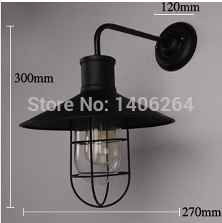 loft edison industrial black/white wrought iron glass wall lamp for restaurant cafe bar store hall club coffee shop decor