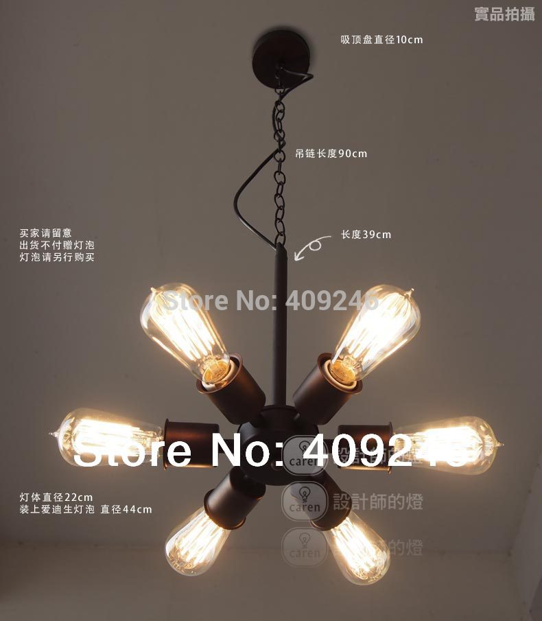 loft edison industry vintage pendant ceiling lamp metal wheels 6 lamp droplight for cafe bar coffee shop club