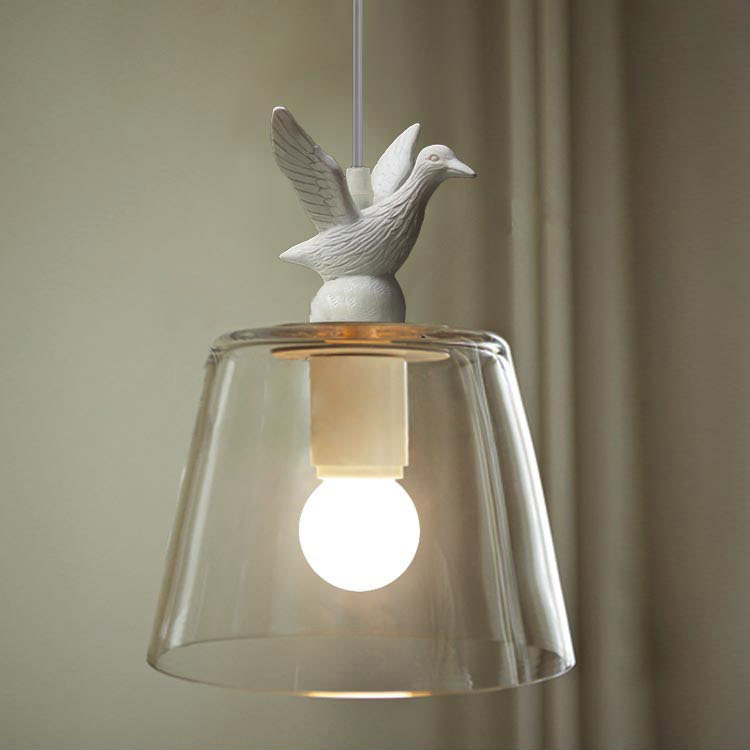 loft edison resin birds clear glass pendant ceiling lamp for dinning room el hallway store club cafe beside coffee shop