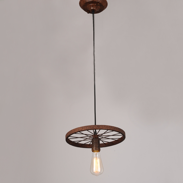 loft industrial droplight black single head wind restoring ancient ways wrought iron wheel droplight