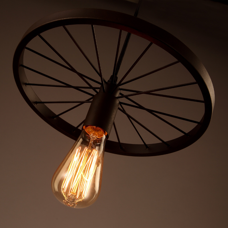 loft industrial droplight black single head wind restoring ancient ways wrought iron wheel droplight