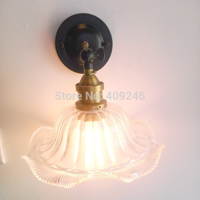 loft industrial vintage retro edison 90 degree adjust flower thick glass wall lamp lighting for cafe bar bedside hall balcony