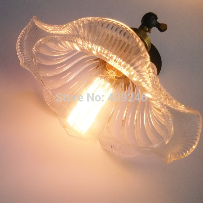 loft industrial vintage retro edison 90 degree adjust flower thick glass wall lamp lighting for cafe bar bedside hall balcony