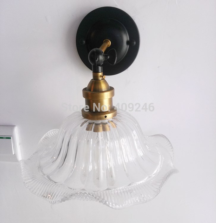 loft industrial vintage retro edison 90 degree adjust flower thick glass wall lamp lighting for cafe bar bedside hall balcony