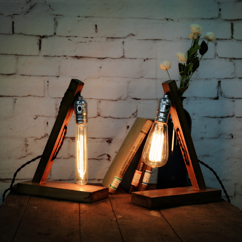 loft retro wood e27 edison table lamp cafe home bar decoration desk light for cafe bar hall coffee shop club store restaurant