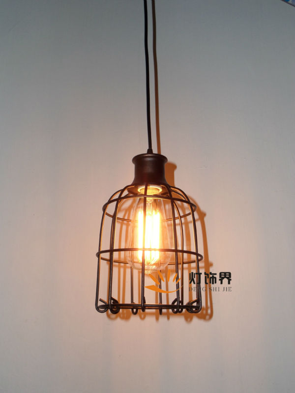 loft vintage industrial edison light bulb retro style black iron cage droplight ceiling light cafe bar hall coffe shop lamp