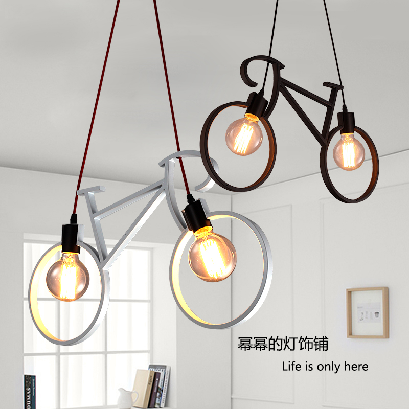 loft vintage simple restaurant bar clothing store meal bicycle wrought iron droplight