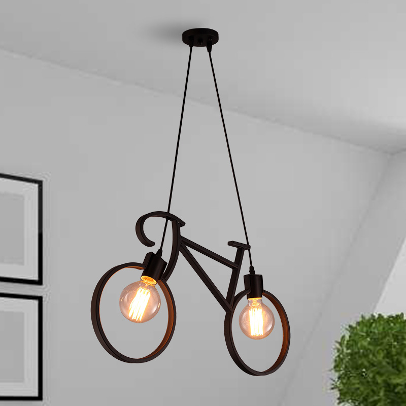 loft vintage simple restaurant bar clothing store meal bicycle wrought iron droplight