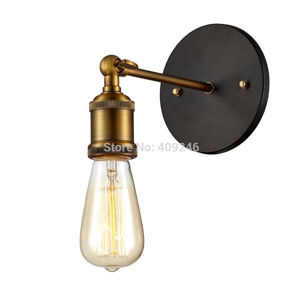 loft vintage style industrial edison wall mirror lamp light e27 holder retro cafe bar coffee shop club aisle hall