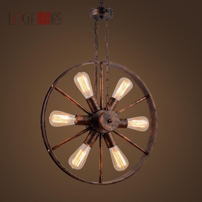 loft vintage wrought iron chandelier industry wheels antique lamps and lanterns cafe restaurant bar