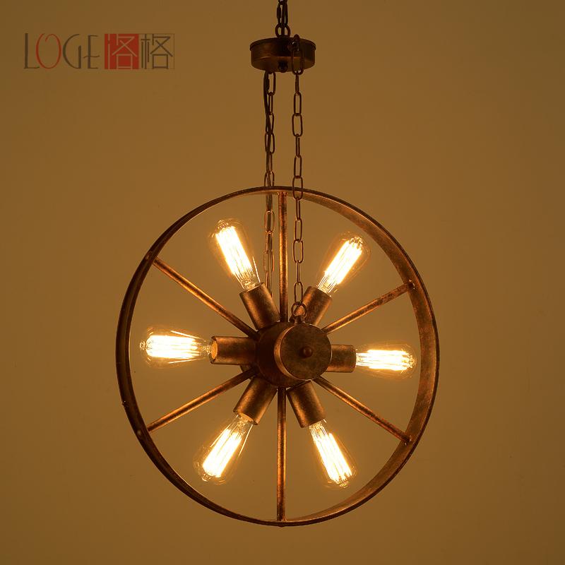 loft vintage wrought iron chandelier industry wheels antique lamps and lanterns cafe restaurant bar