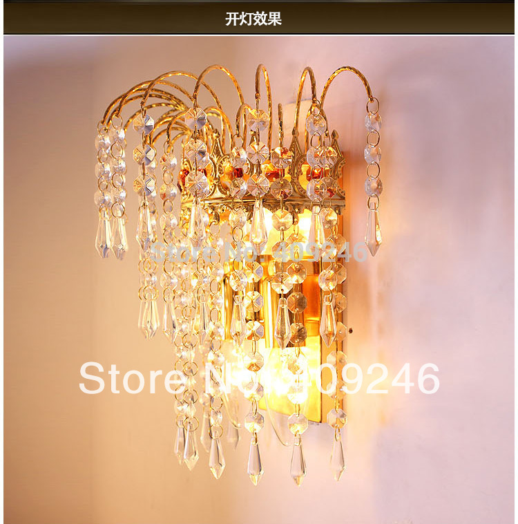 luxury k9 crystal wall hall bedroom lighting porch lamp aisle corridor 2xe14 led