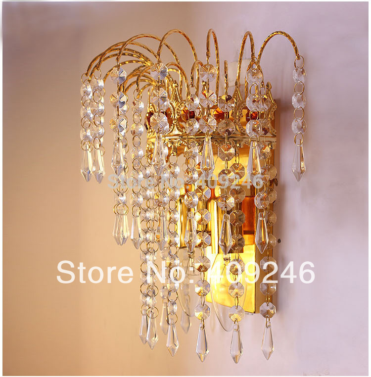 luxury k9 crystal wall hall bedroom lighting porch lamp aisle corridor 2xe14 led