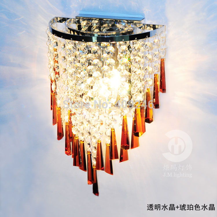 modern luxurious decorative lamp k9 crystal wall lamp use e14