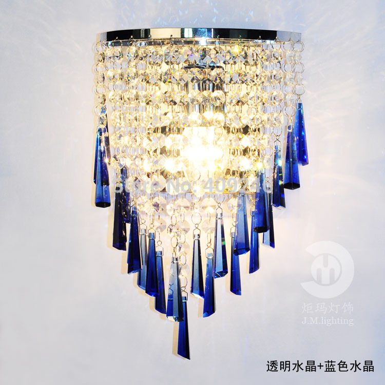 modern luxurious decorative lamp k9 crystal wall lamp use e14