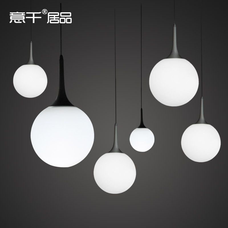 modern milk white glass ball bar pendant lamp sitting room art restaurant study stairs cafe coffee shop dining room