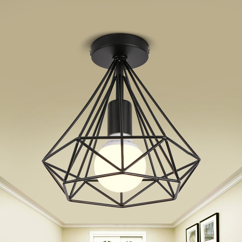 modern simple led ceiling light wrought iron birdcage sitting room porch balcony corridors