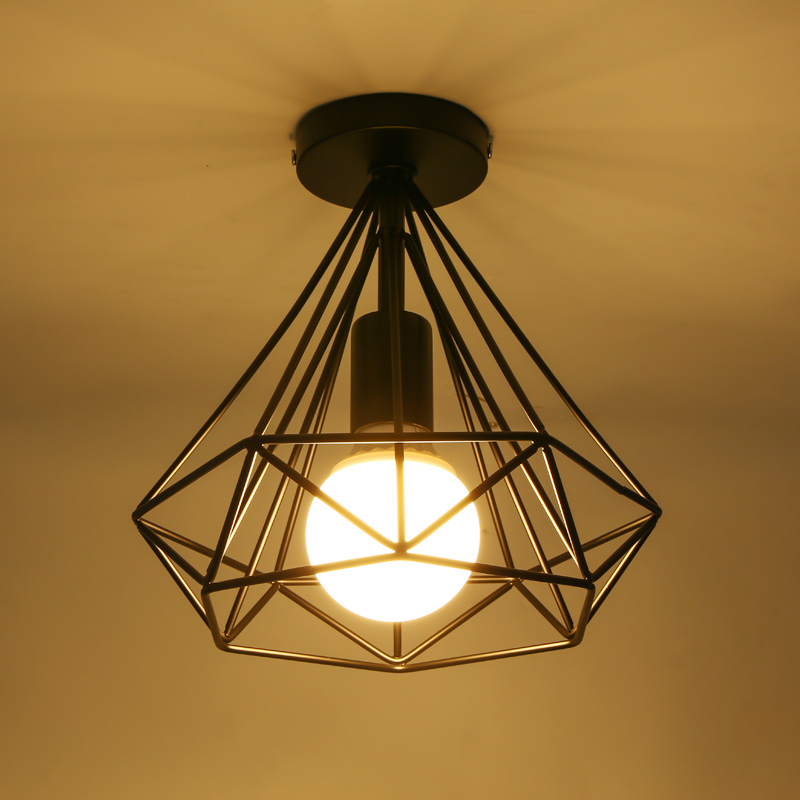 modern simple led ceiling light wrought iron birdcage sitting room porch balcony corridors