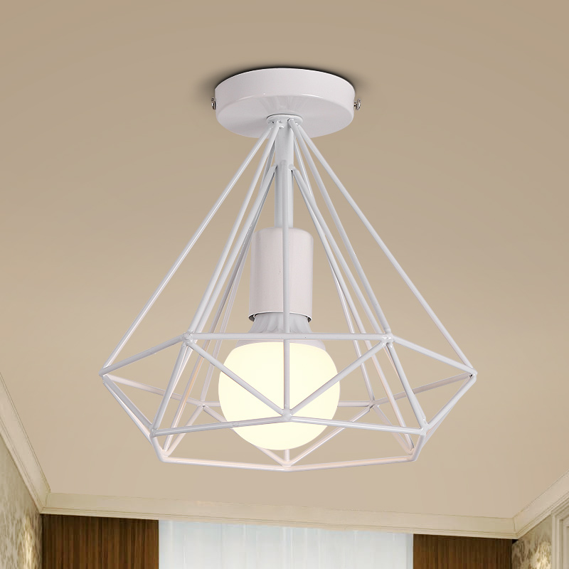 modern simple led ceiling light wrought iron birdcage sitting room porch balcony corridors