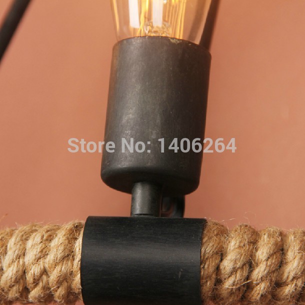 nordic loft edison american countryside industrial double iron hemp rope wall lamp for bar store hall club coffee shop decor