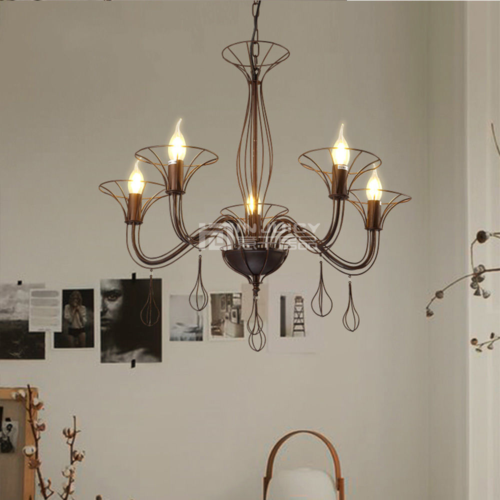 nordic vintage industrial iron ceiling chandelier pendant lamp droplight dining