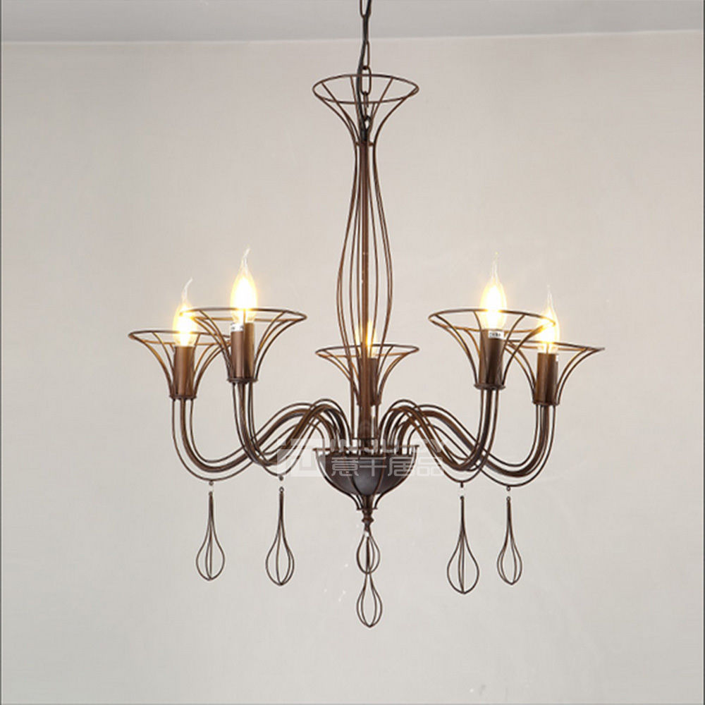 nordic vintage industrial iron ceiling chandelier pendant lamp droplight dining