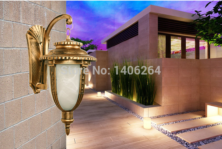 outdoor lamp antique european-style wall lamp e27 small fishing lamps (bronze)