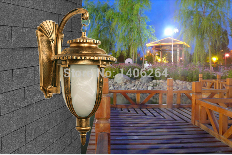 outdoor lamp antique european-style wall lamp e27 small fishing lamps (bronze)