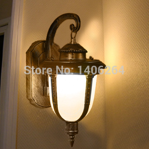 outdoor lamp antique european-style wall lamp e27 small fishing lamps (bronze)