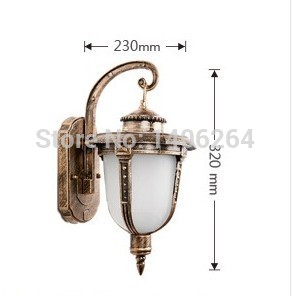 outdoor lamp antique european-style wall lamp e27 small fishing lamps (bronze)