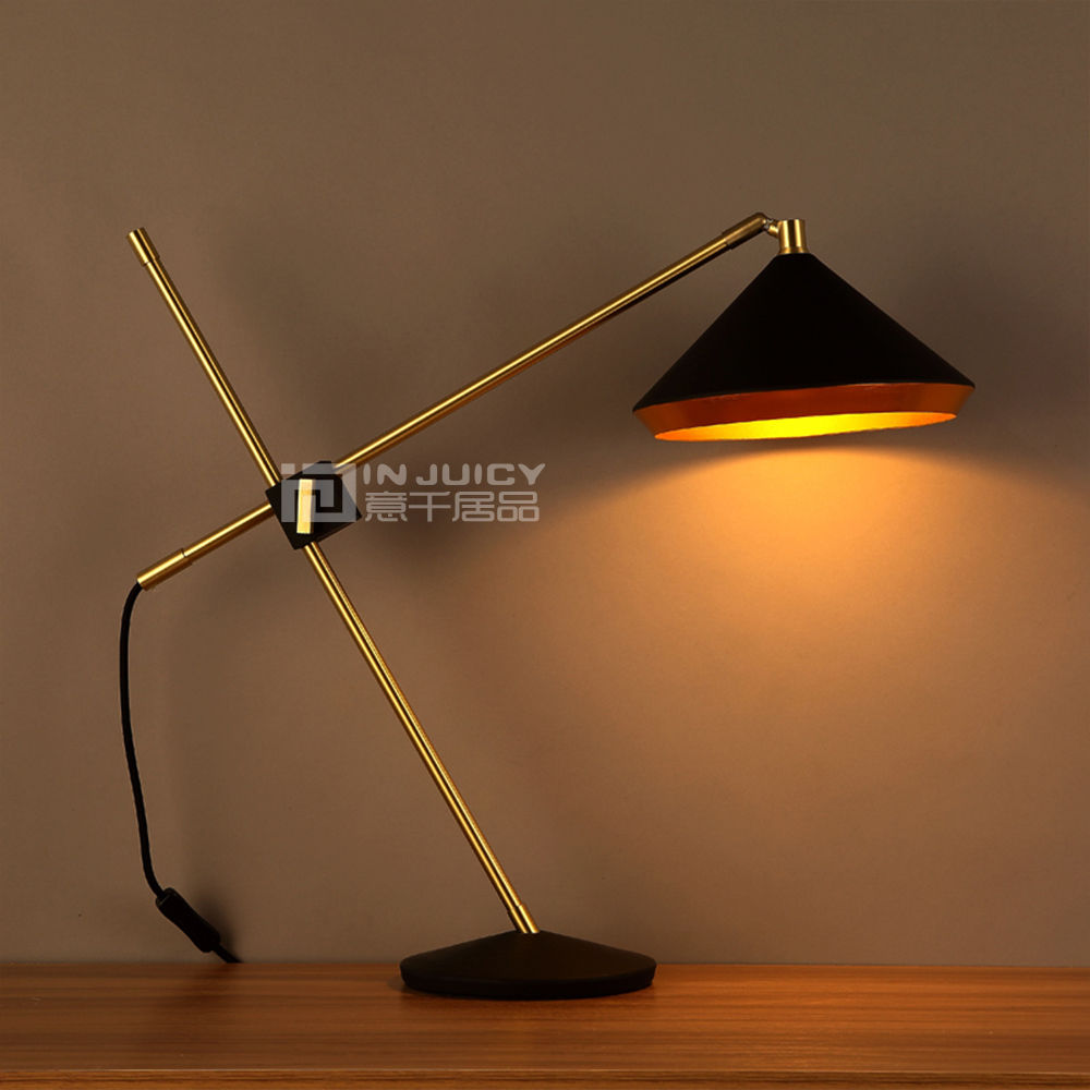 retro e27 led iron bedroom adjustable eyesafe table desk lamp light coffee shop decor black/white