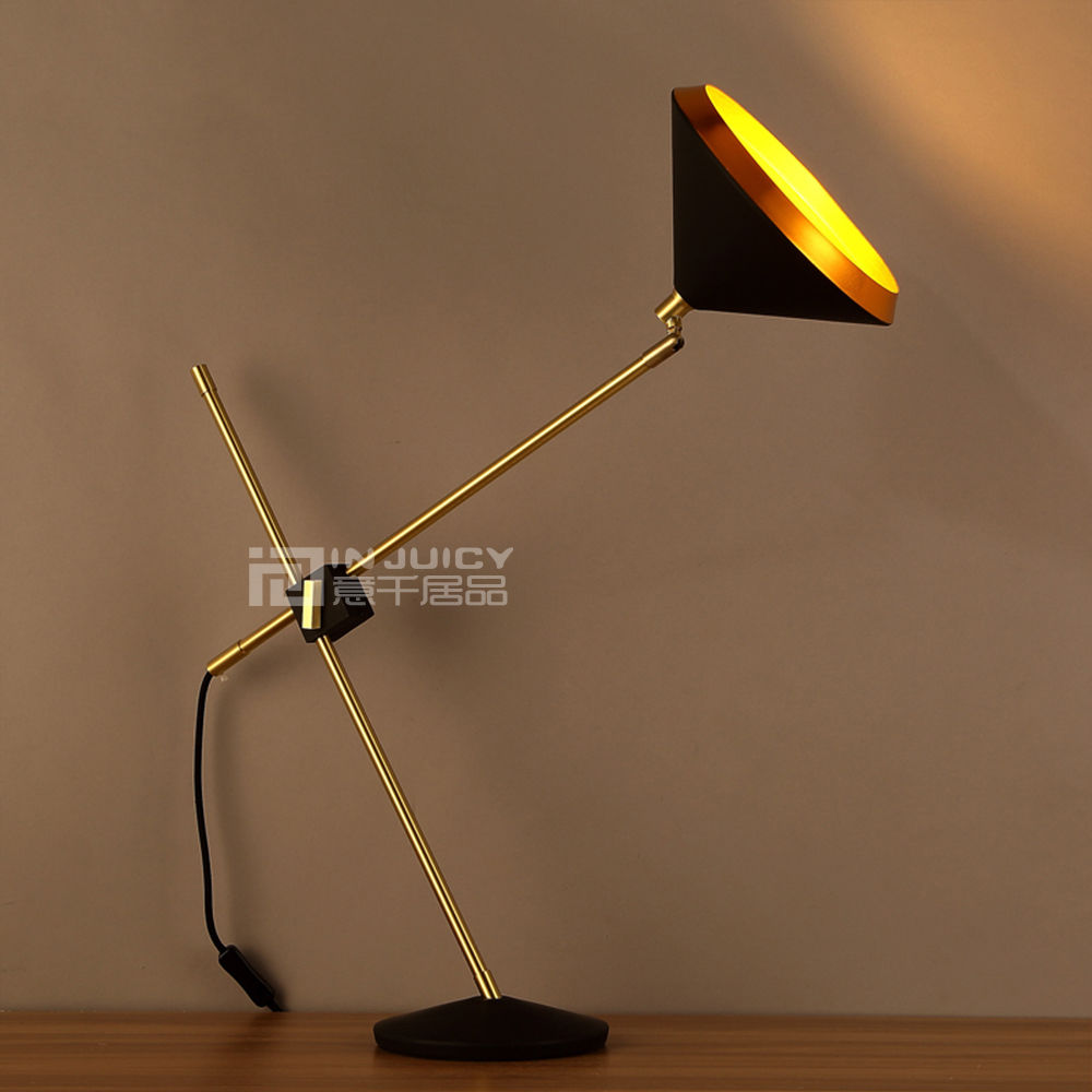 retro e27 led iron bedroom adjustable eyesafe table desk lamp light coffee shop decor black/white